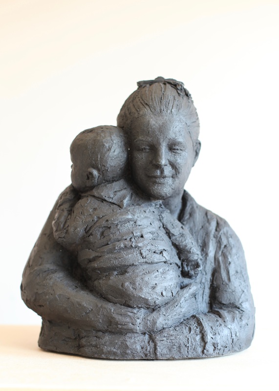 Mother and Child stoneware  sculpture