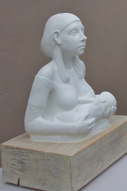 Princess Tootee Breast-feeding, cast marble by Billie Bond