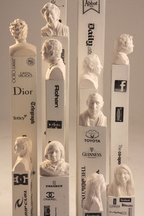 A POrtrait Of Chelmsford, plaster and wood sculpture by Billie Bond